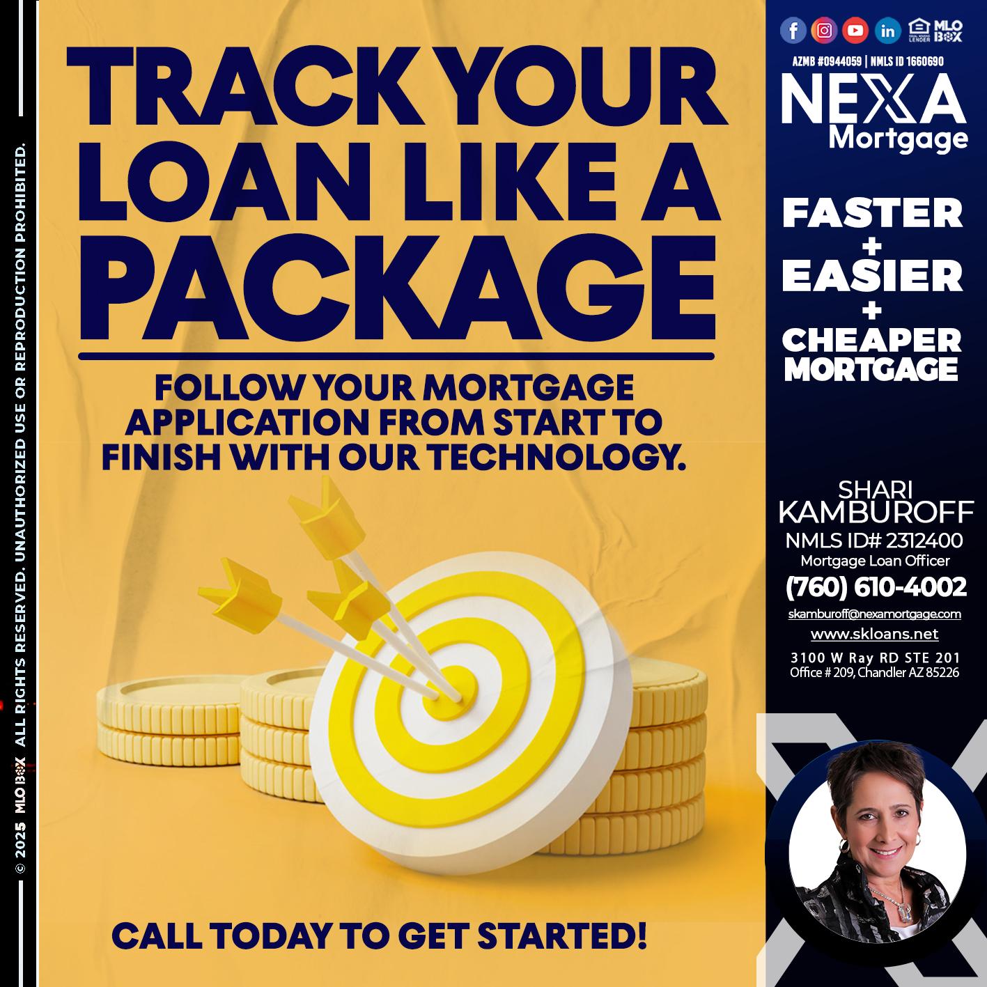 TRACK YOU LOAN - Shari Kamburoff -Mortgage Loan Officer